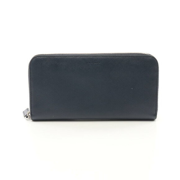 Prada Saffiano Blue leather Wallet Navy long - Picture 1 of 7